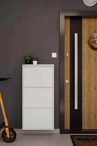 Premium İç-Dış Mekan Uyumlu Aynalı Metal Ayakkabılık | 3-4-5 Kapak